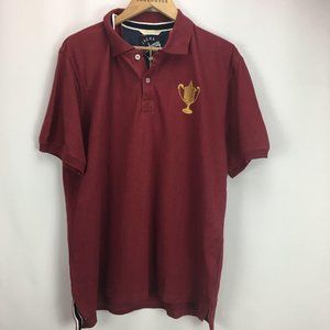 NWT JACHS Academy L Mens Polo Shirt Burgundy Red S